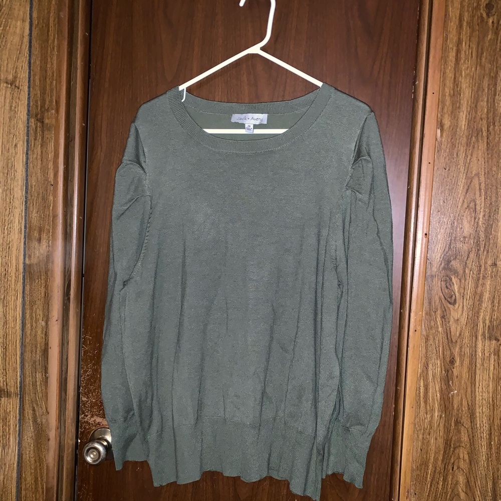 Jack + Avery Olive Green Blouse 2X